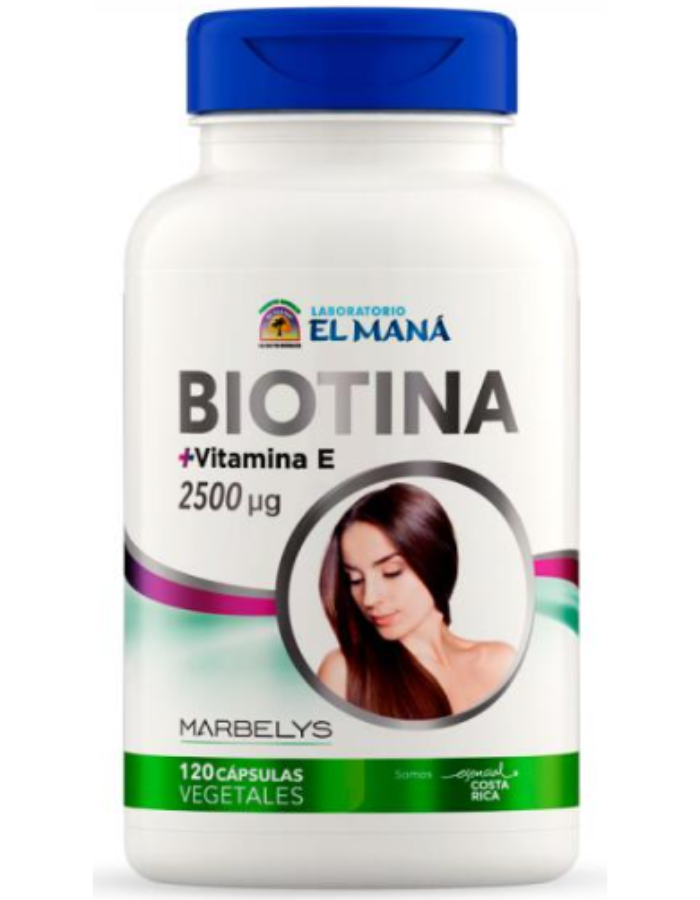 La Biotina contribuye al mantenimiento normal del cabello y de la piel